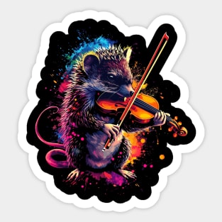 Hedgehog Playing Violin Sticker